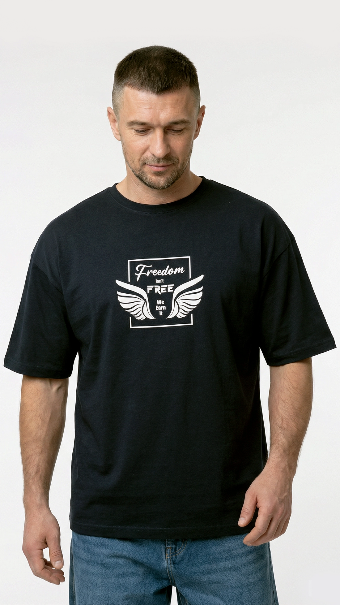 Freedom Black Dropshoulder T-Shirt