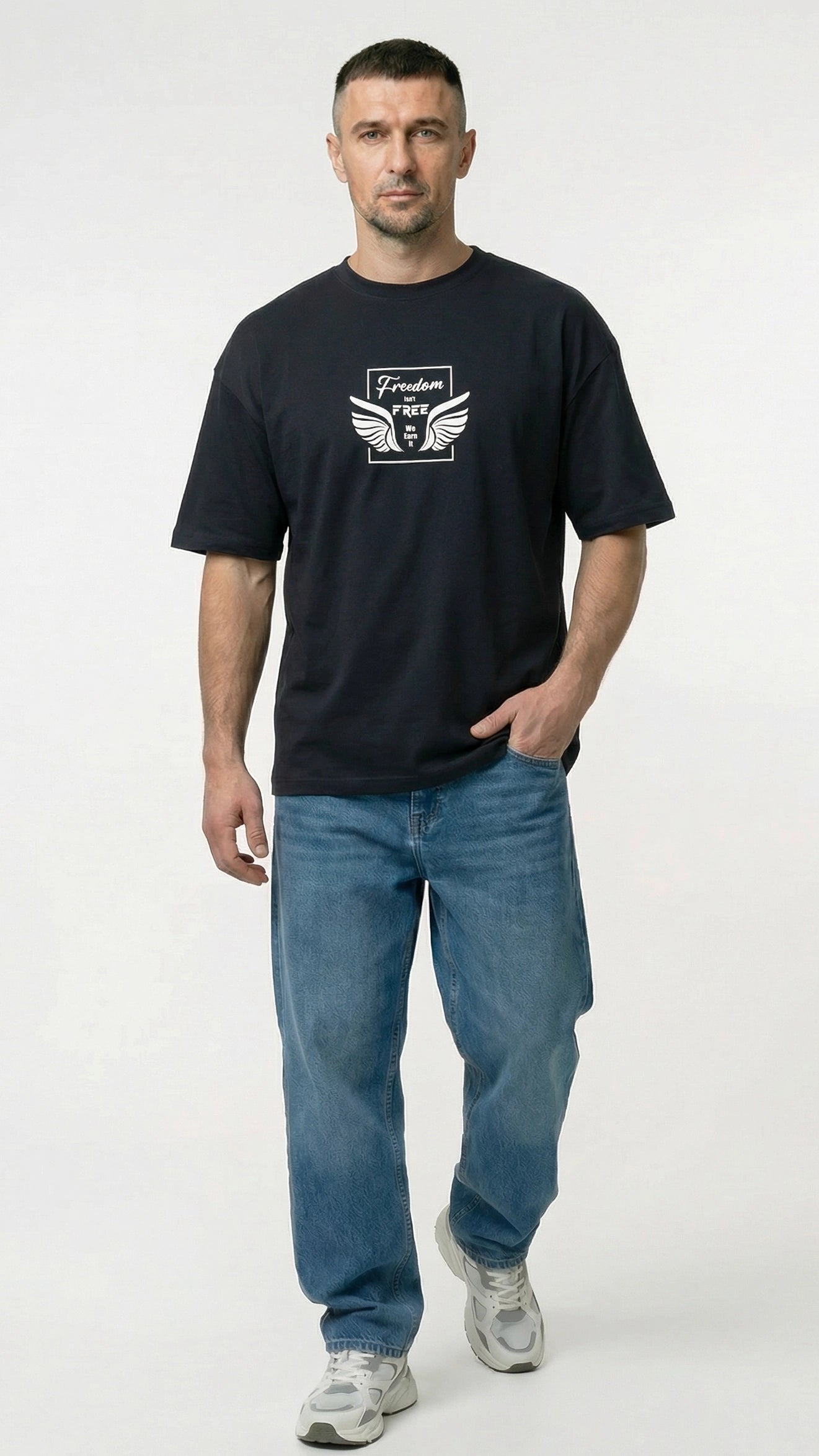 Freedom Black Dropshoulder T-Shirt