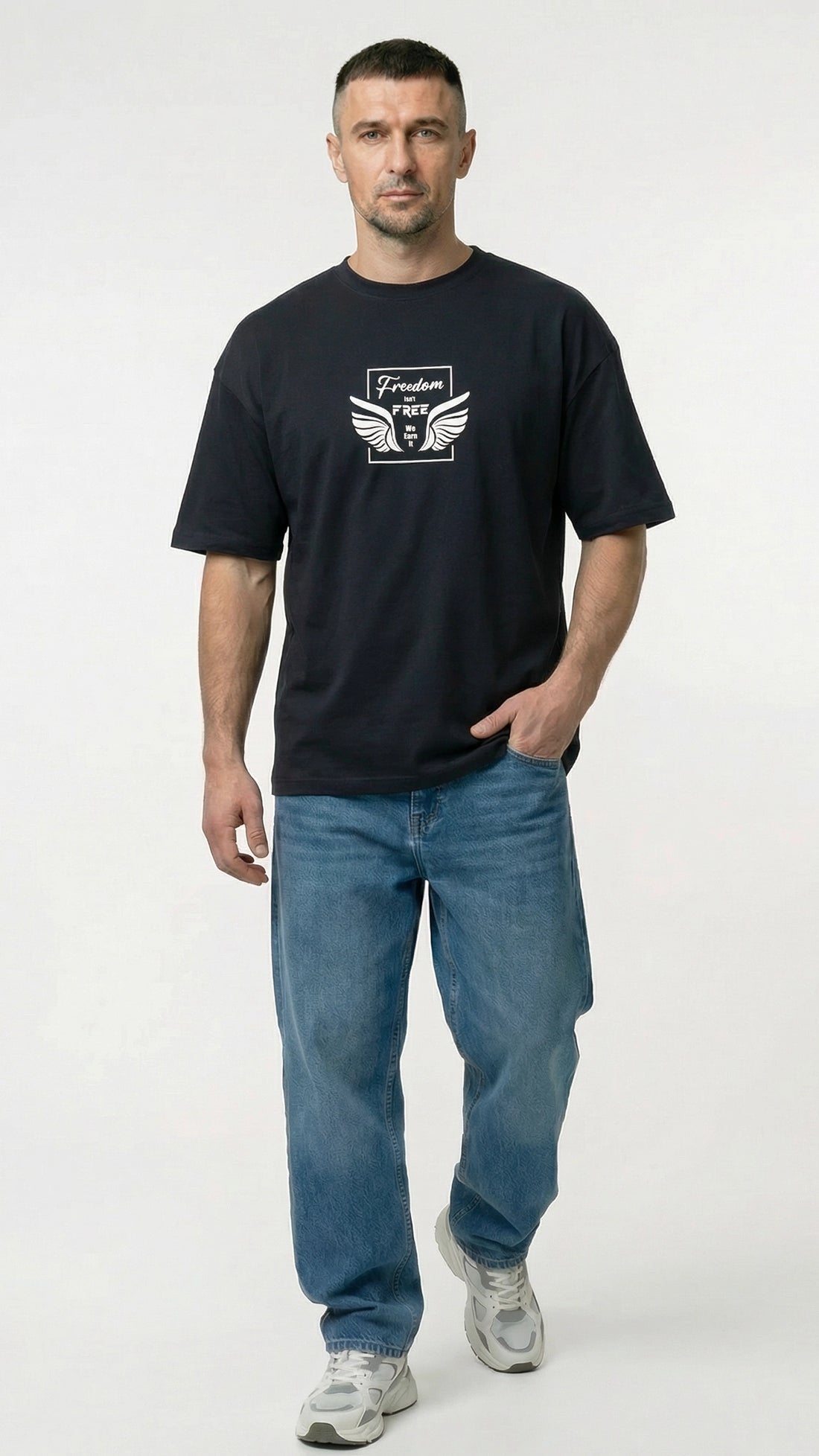 Freedom Black Dropshoulder T-Shirt