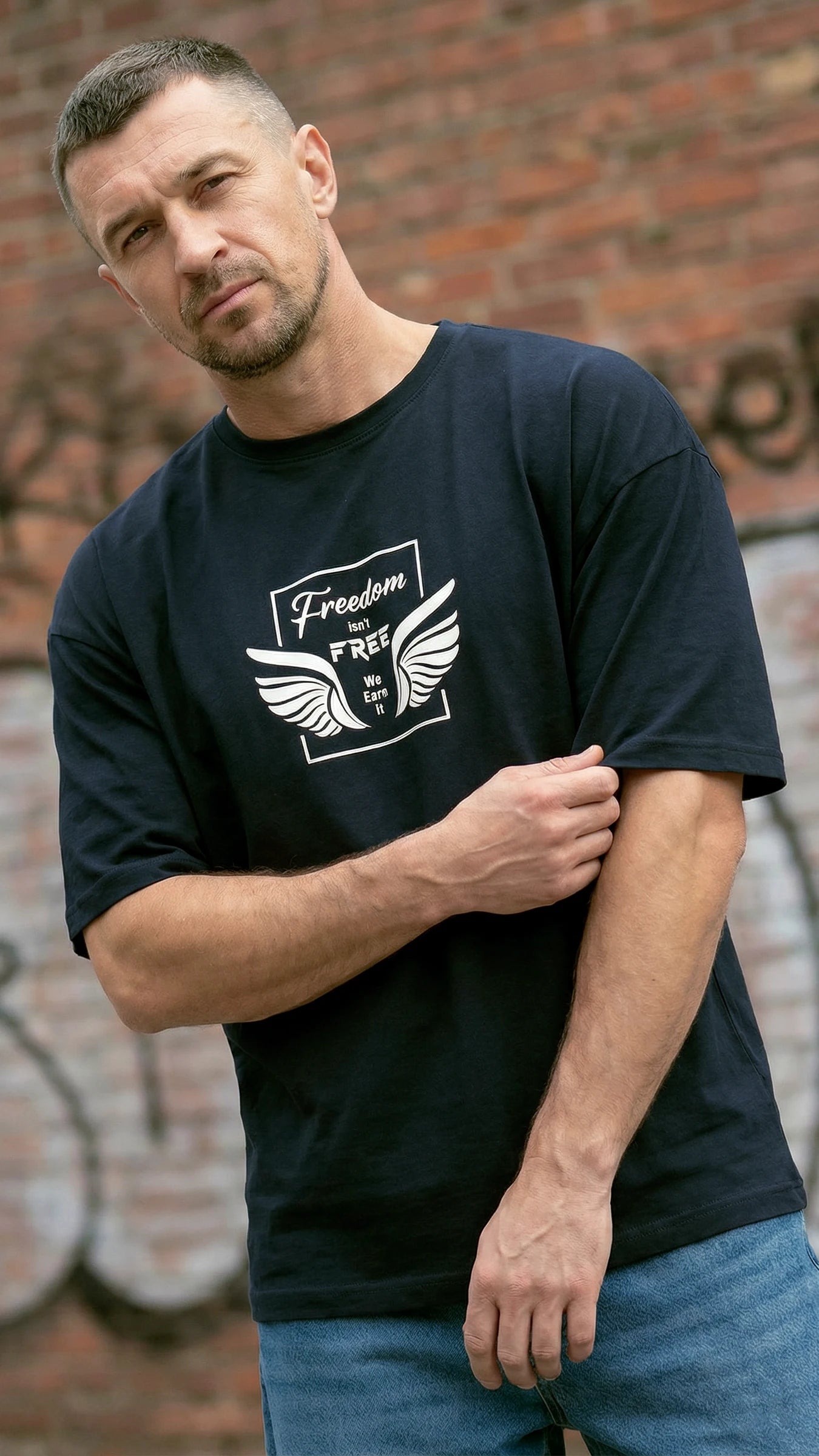 Freedom Black Dropshoulder T-Shirt