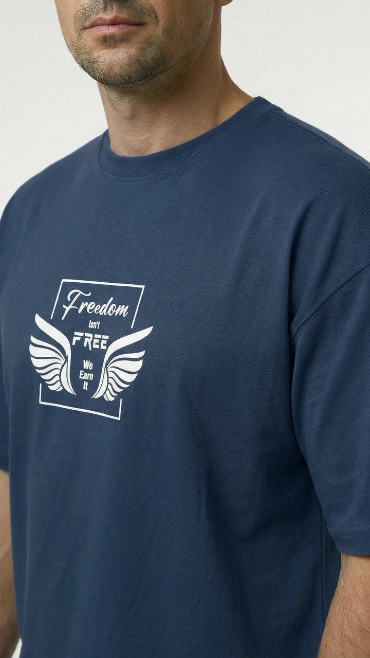 Freedom Blue Dropshoulder T-Shirt