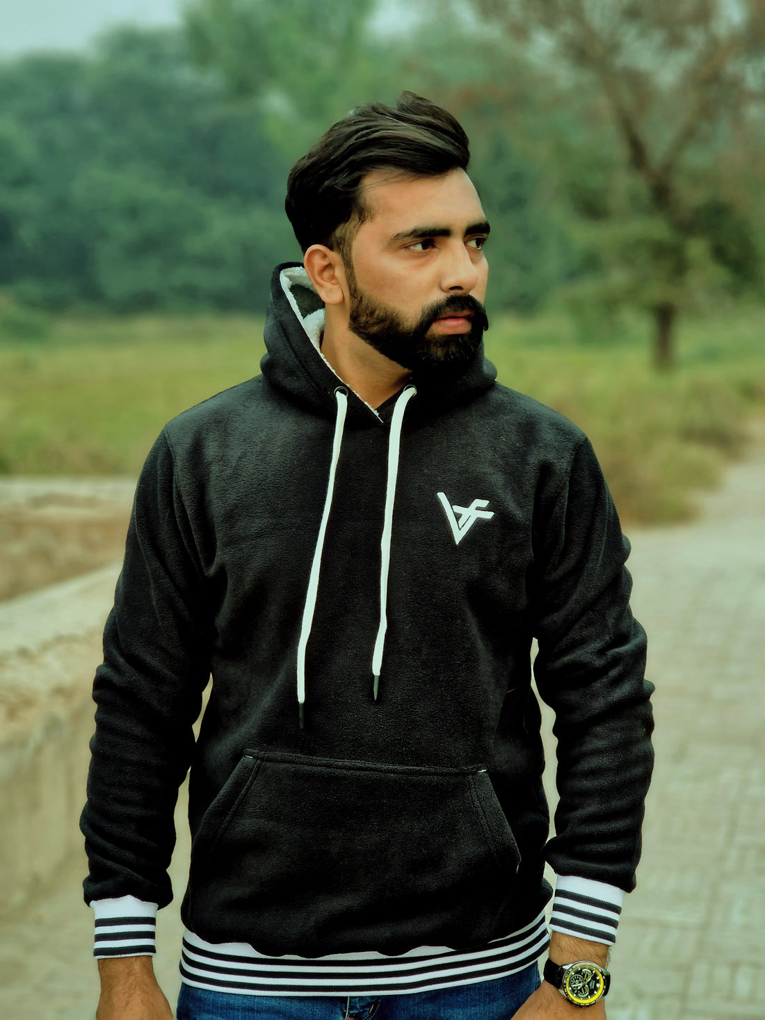 Black Winter Hoodie by Vogue Fashions