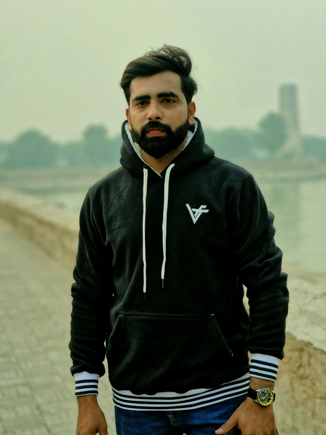 Black Winter Hoodie by Vogue Fashions