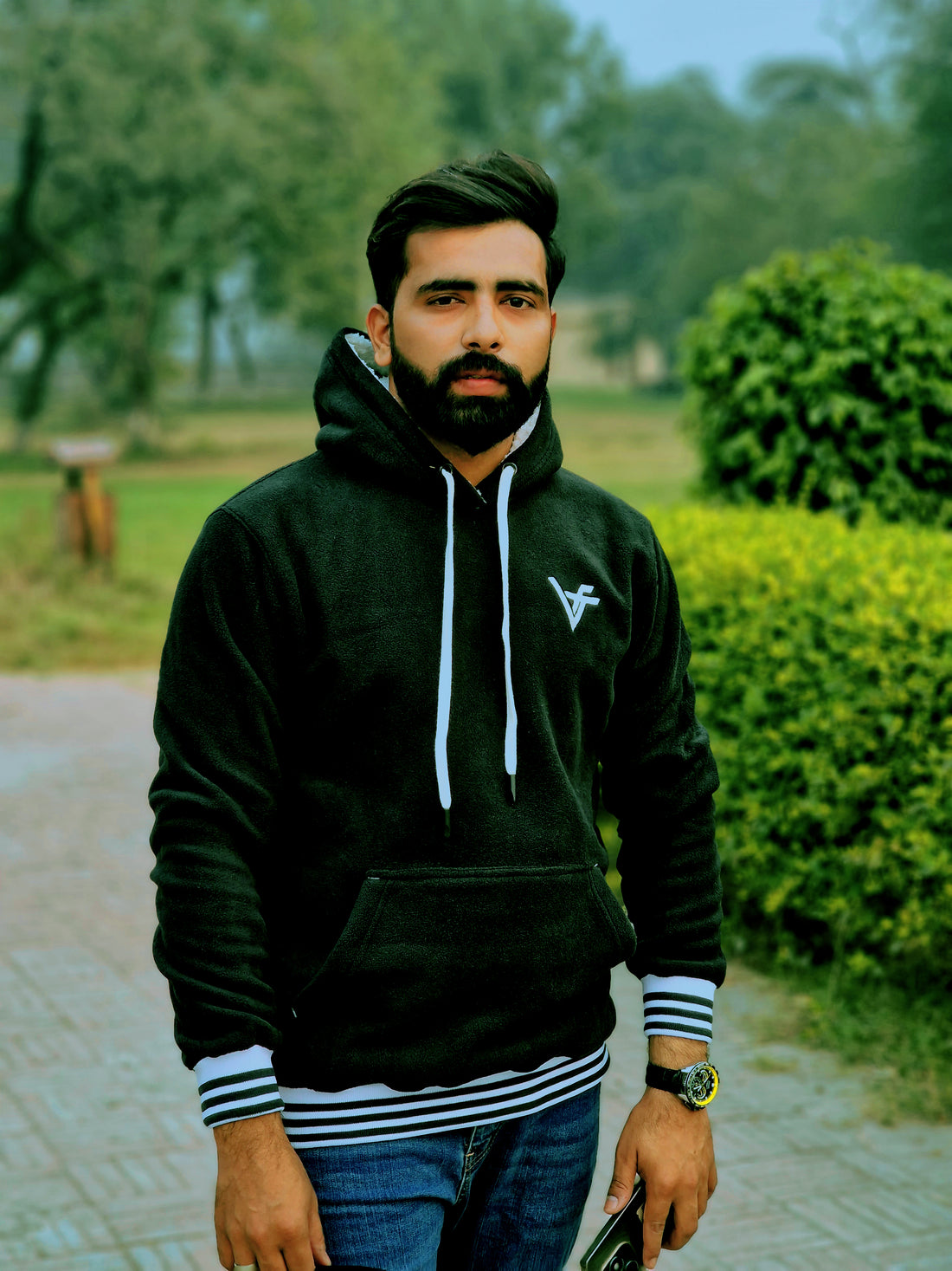 Black Winter Hoodie by Vogue Fashions