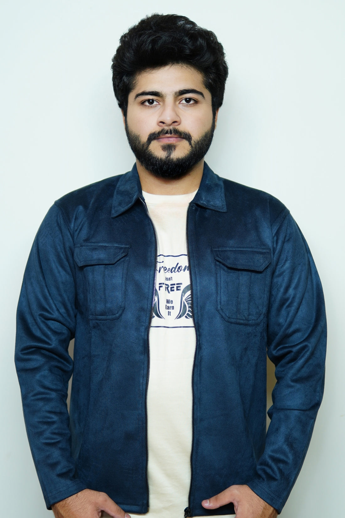 Veluxe Navy Suede Jacket