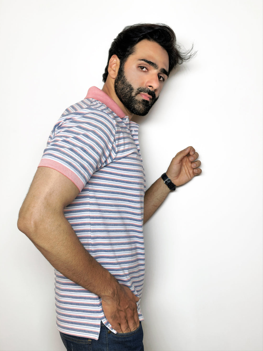 The Dapper Stripe Polo – Cool Cotton Blend