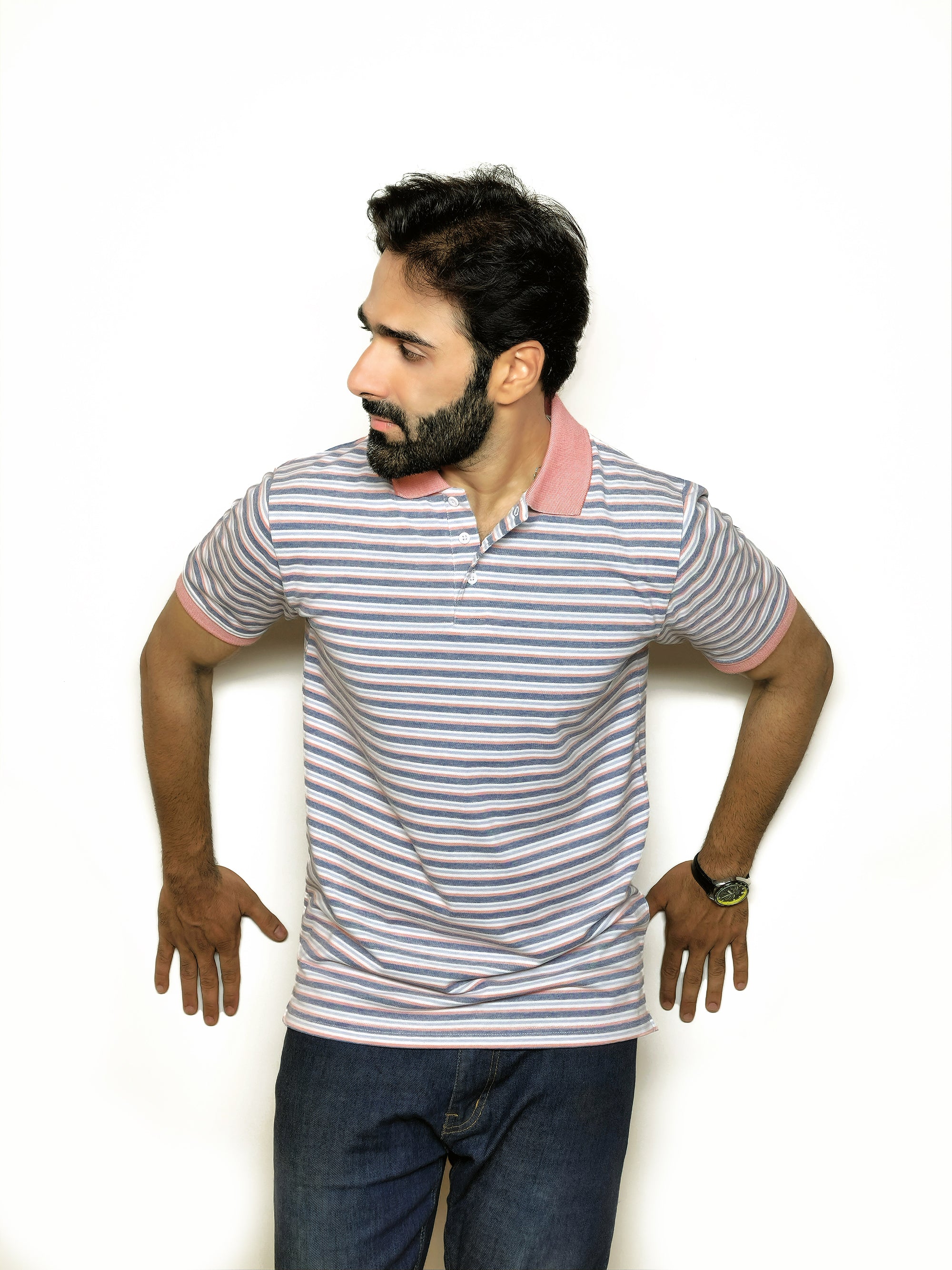 The Dapper Stripe Polo – Cool Cotton Blend