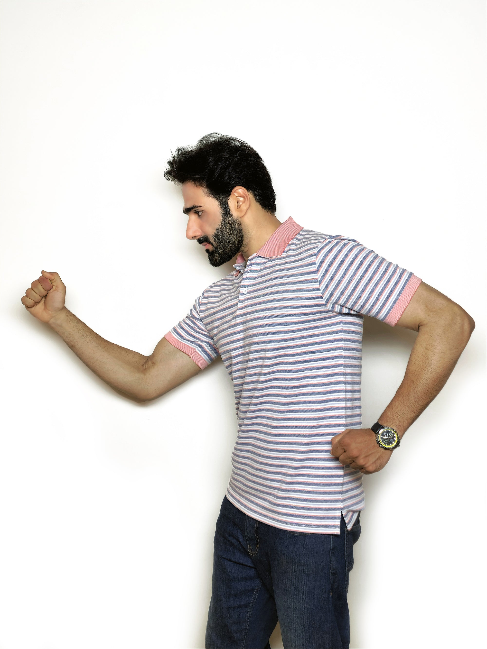 The Dapper Stripe Polo – Cool Cotton Blend