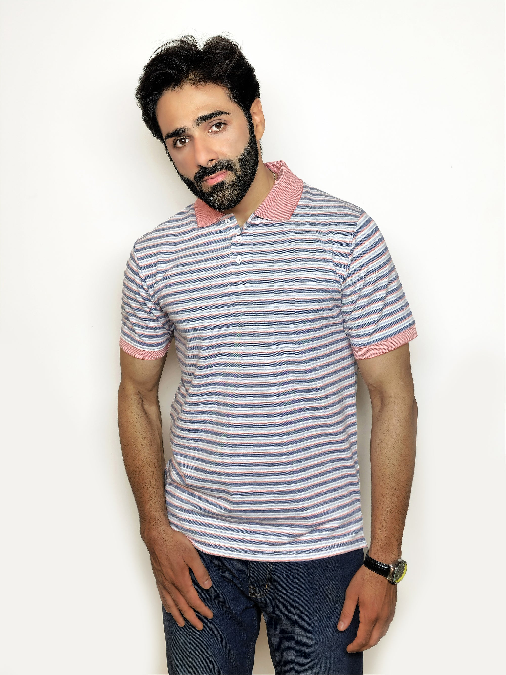 The Dapper Stripe Polo – Cool Cotton Blend