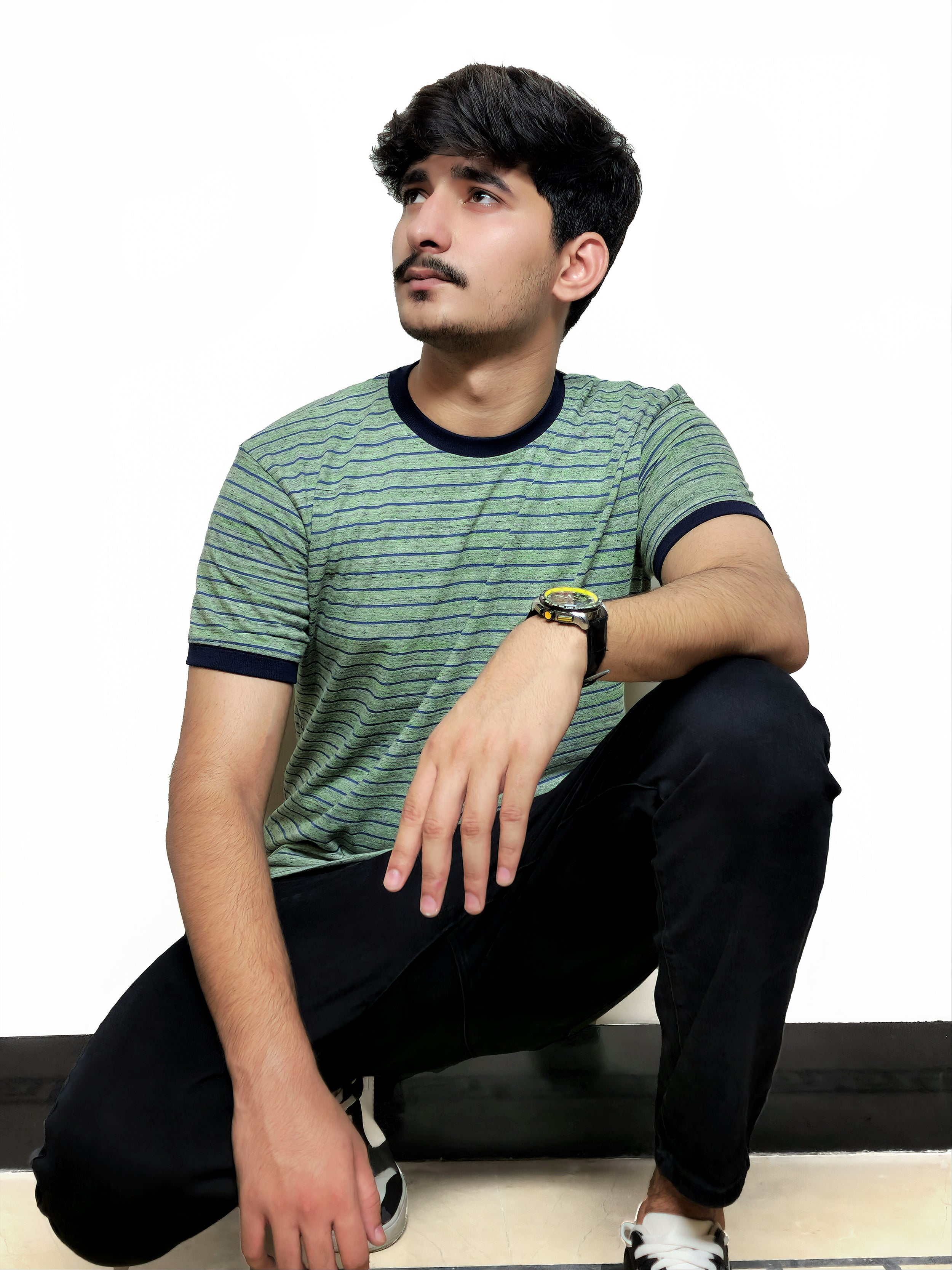 The Azure Sage Tee – Striped Summer Fit