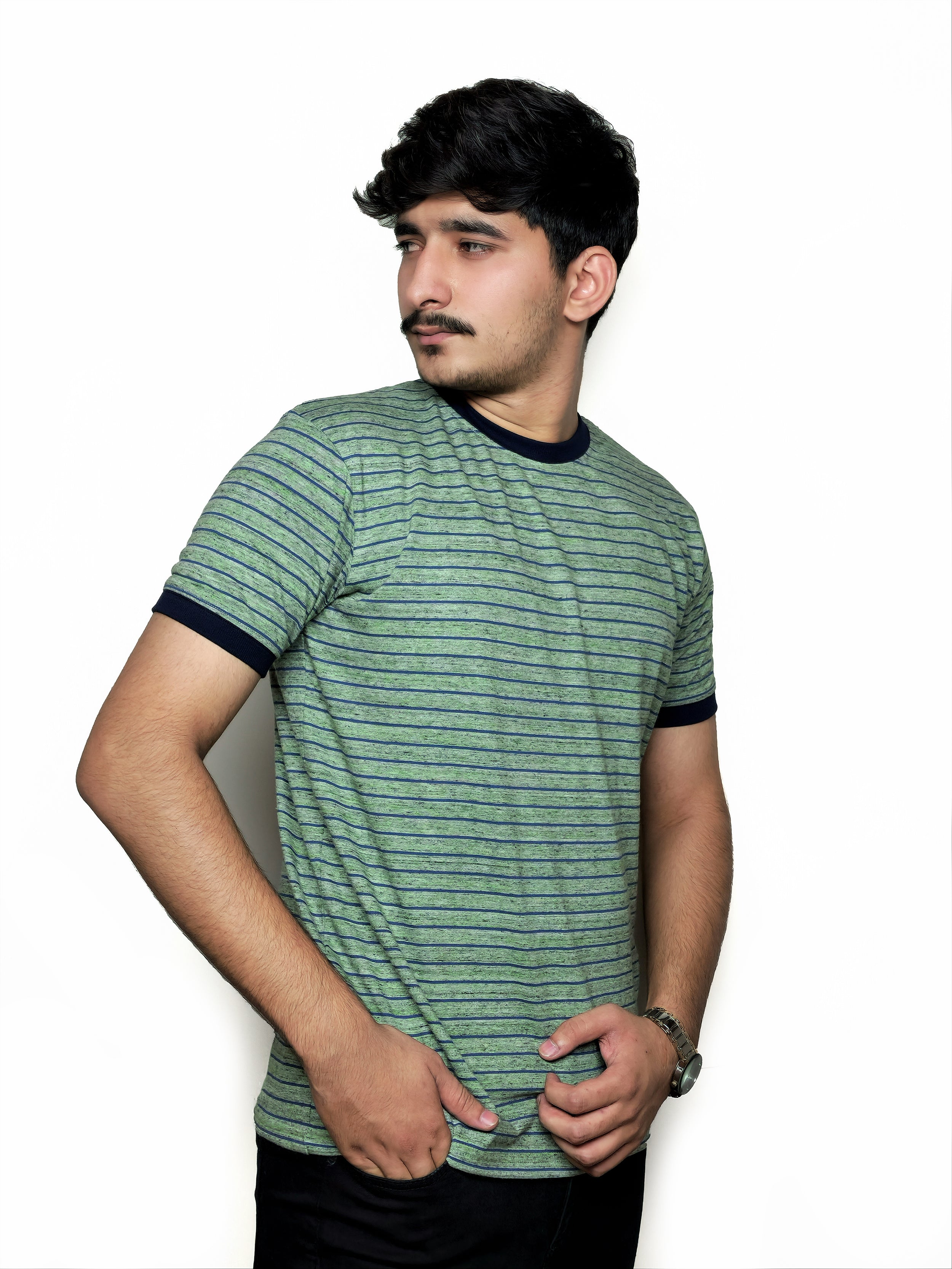 The Azure Sage Tee – Striped Summer Fit