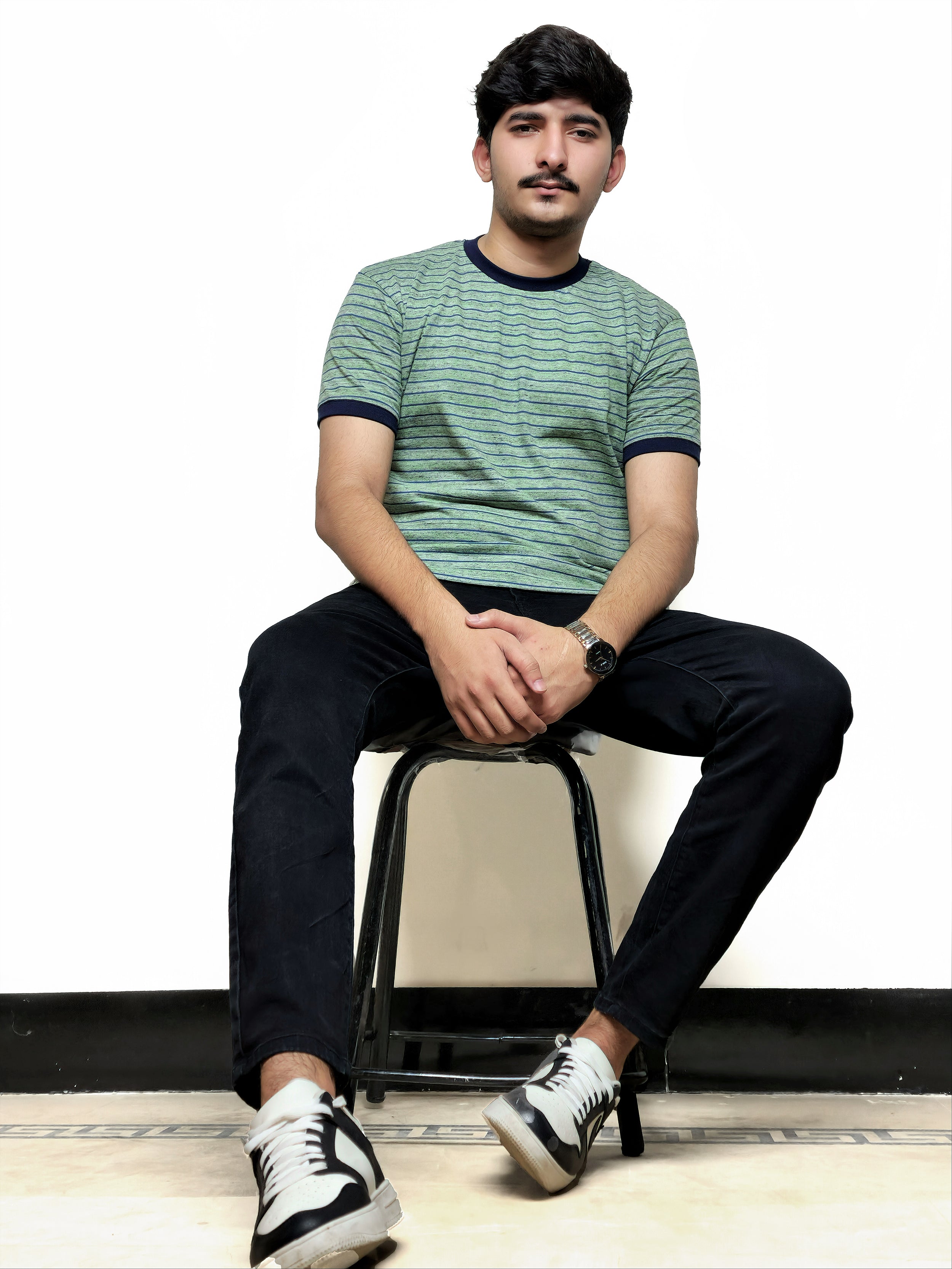 The Azure Sage Tee – Striped Summer Fit