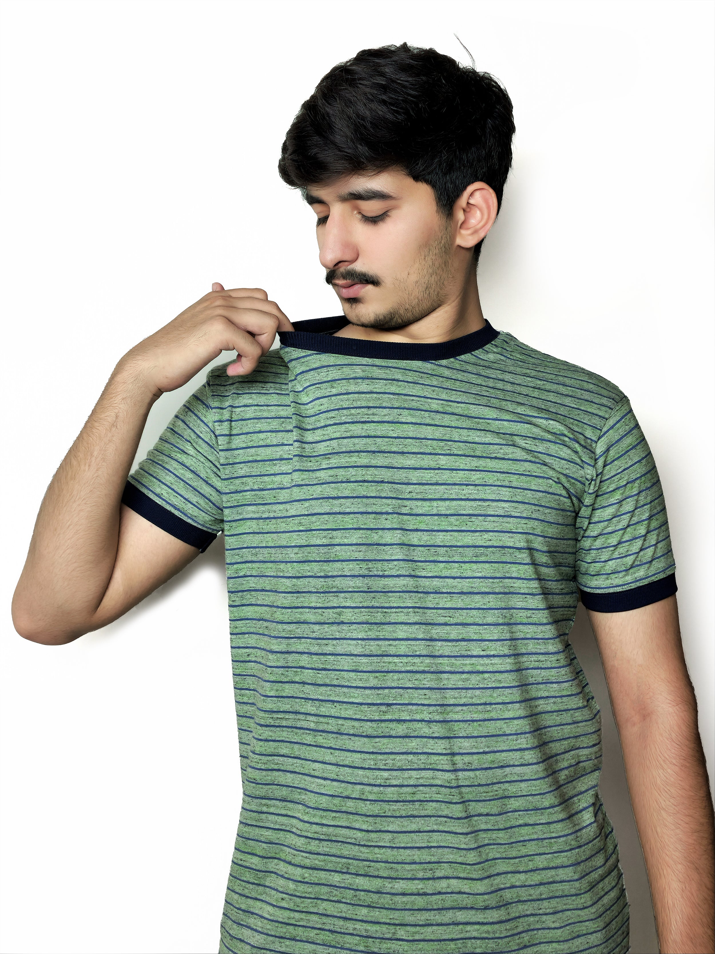 The Azure Sage Tee – Striped Summer Fit