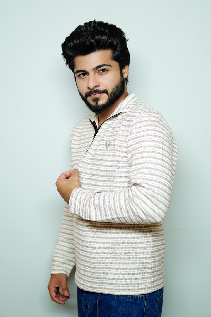 BrownWave Striped Sweatshirt