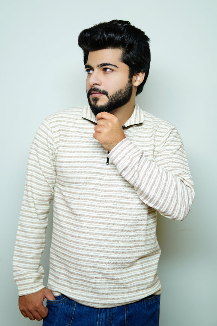 BrownWave Striped Sweatshirt