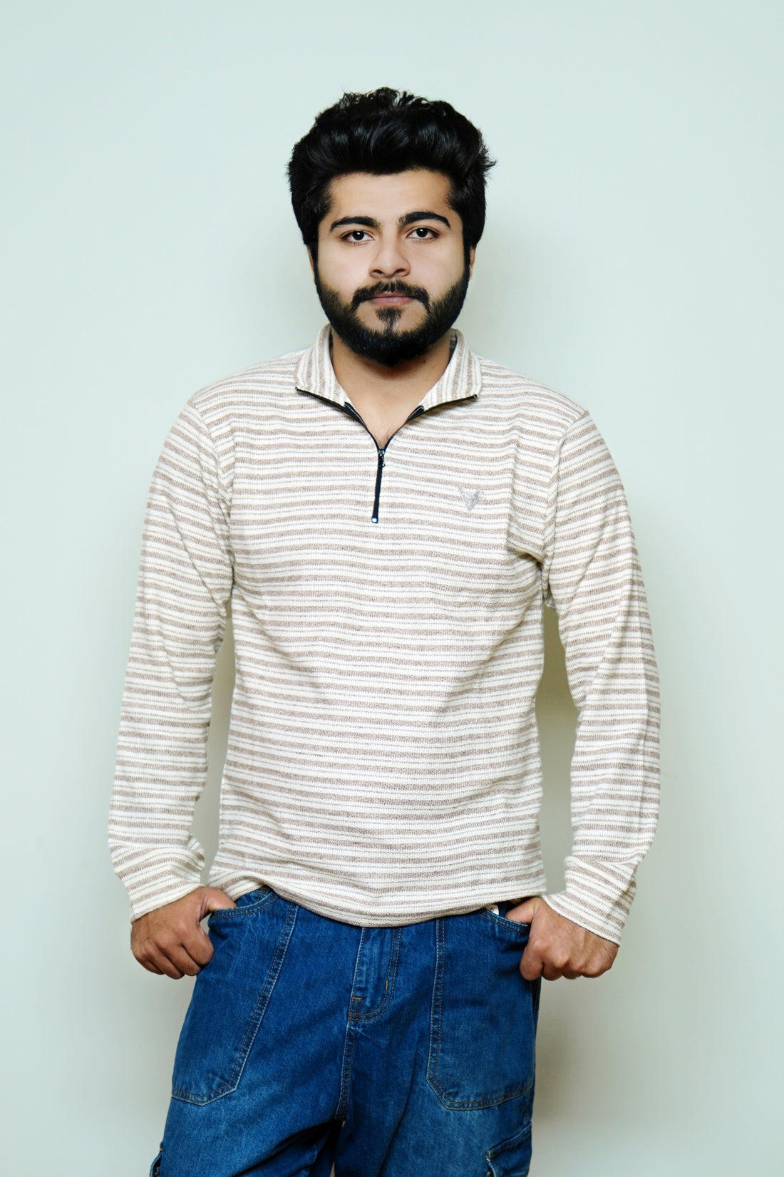 BrownWave Striped Sweatshirt