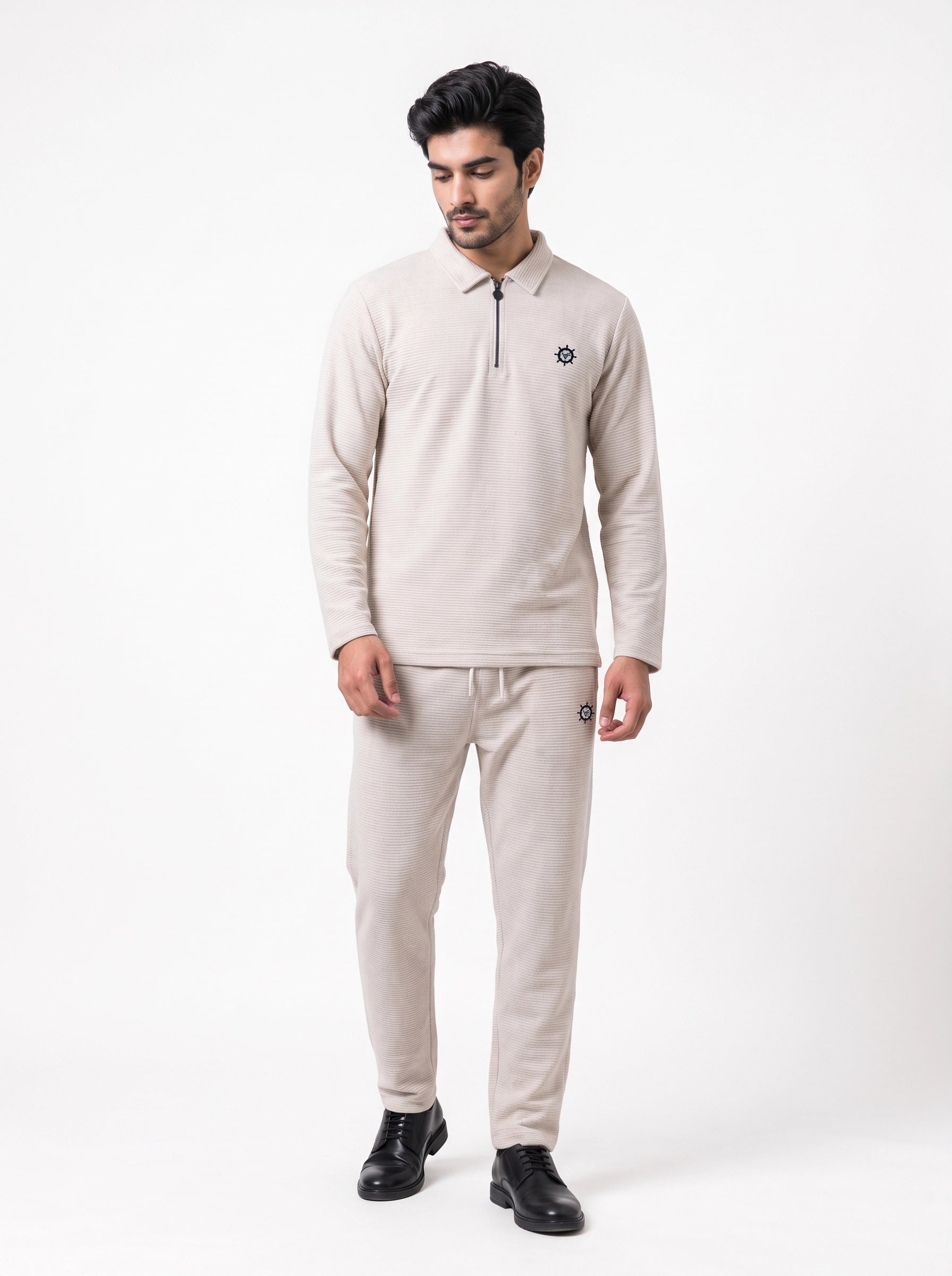 Winter Stripe Quarter-Zip Co-Ord Set