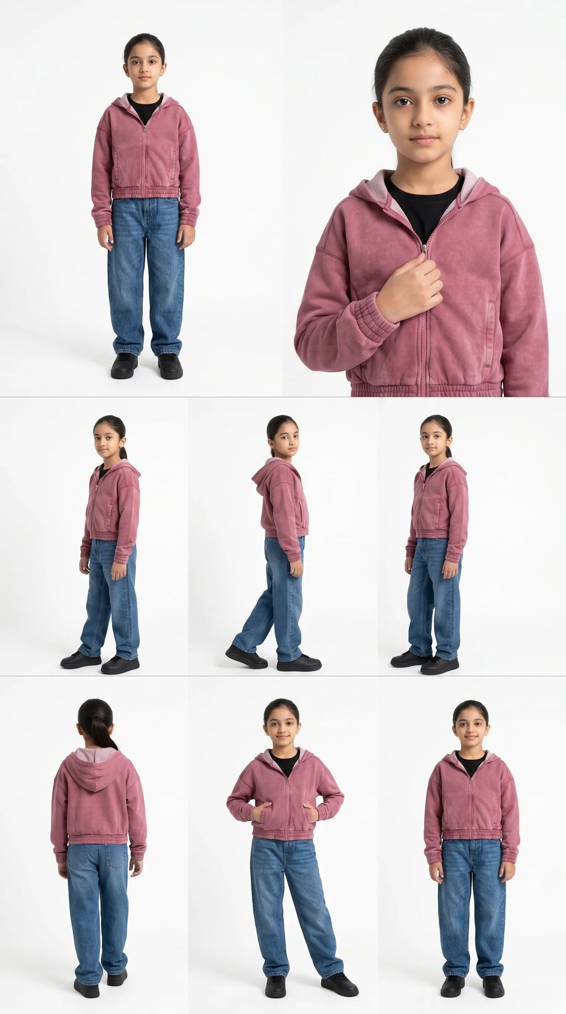 Pink Aura Acid Wash Cotton Boxy Fit Hoodie