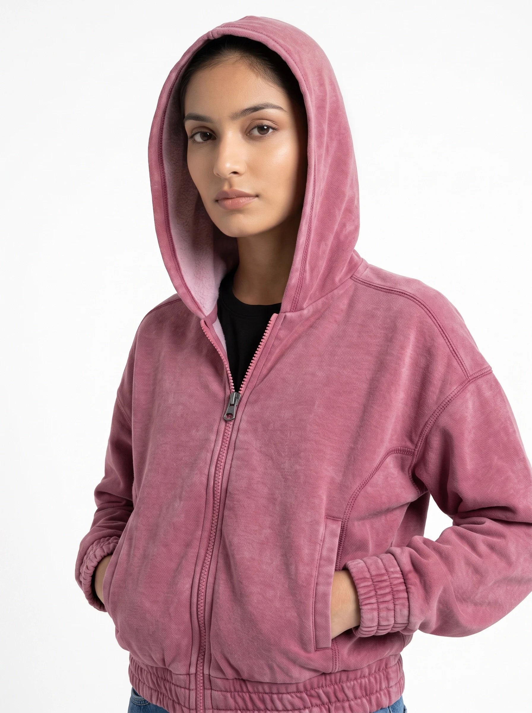 Pink Aura Acid Wash Hoodie