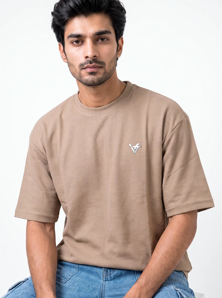 Cotton Textured Baggy Fit T-Shirt