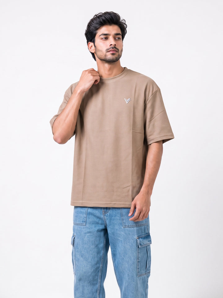 Cotton Textured Baggy Fit T-Shirt