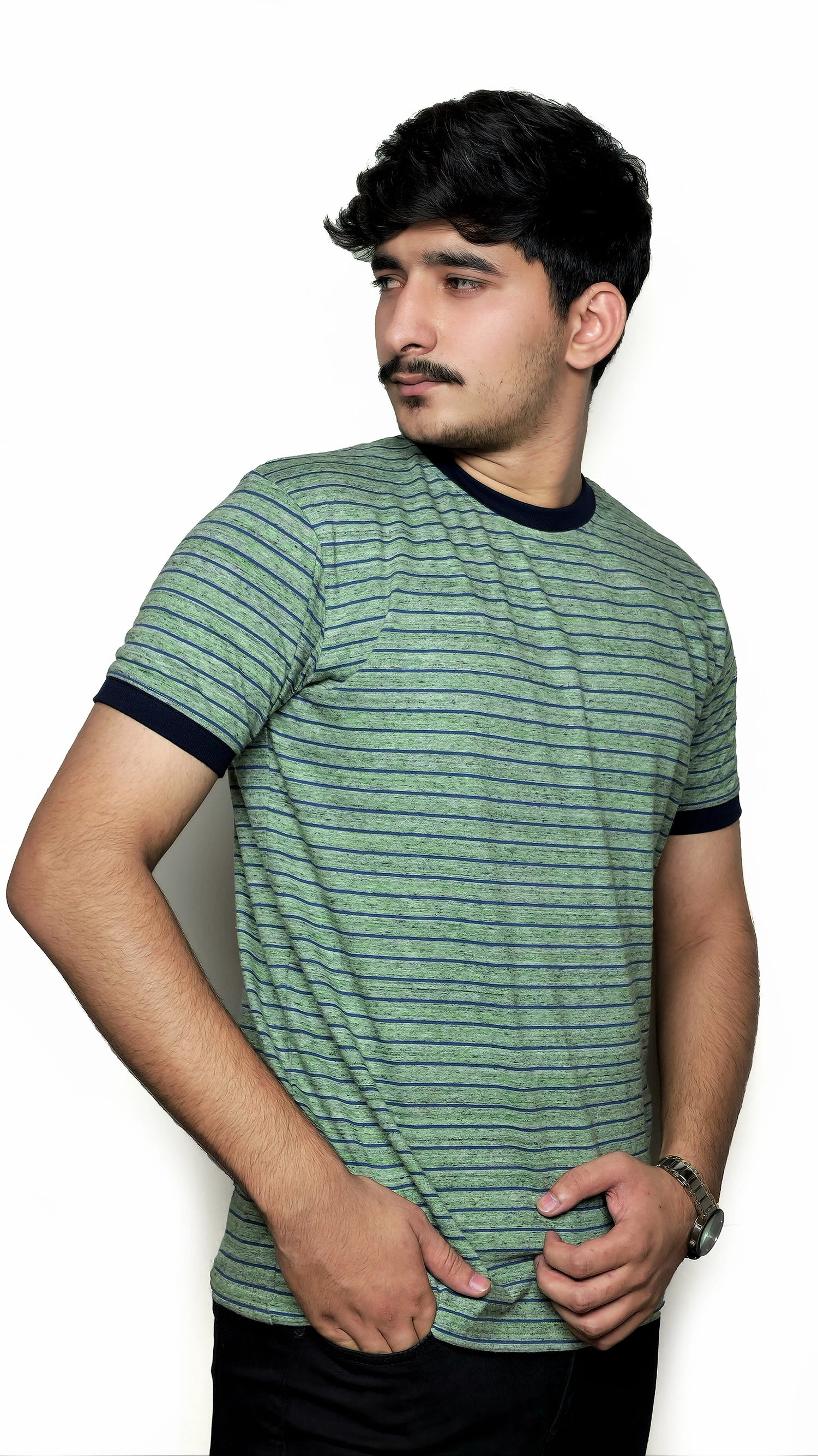 The Azure Sage line Tee – Striped Summer Fit
