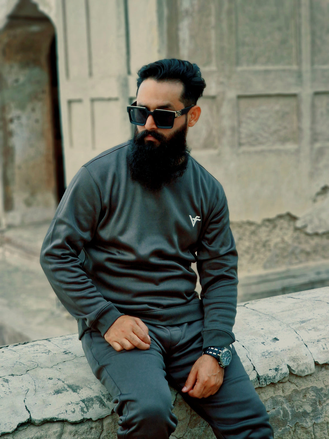Grey Comfortable TrackSuit by Vogue Fashions