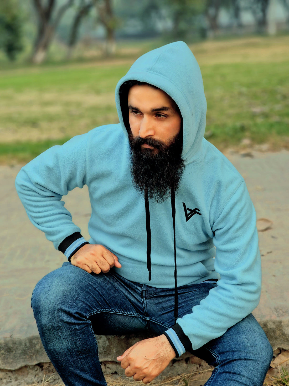 Premium Men’s Classic Sky Blue Hoodie