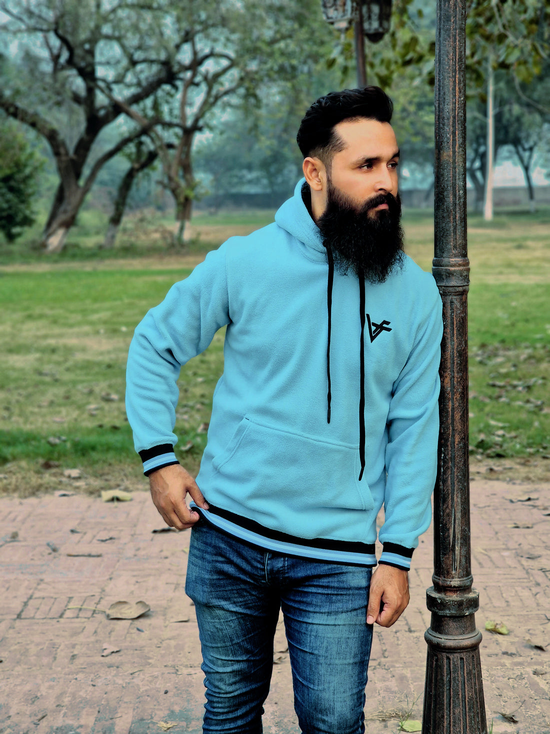Premium Men’s Classic Sky Blue Hoodie