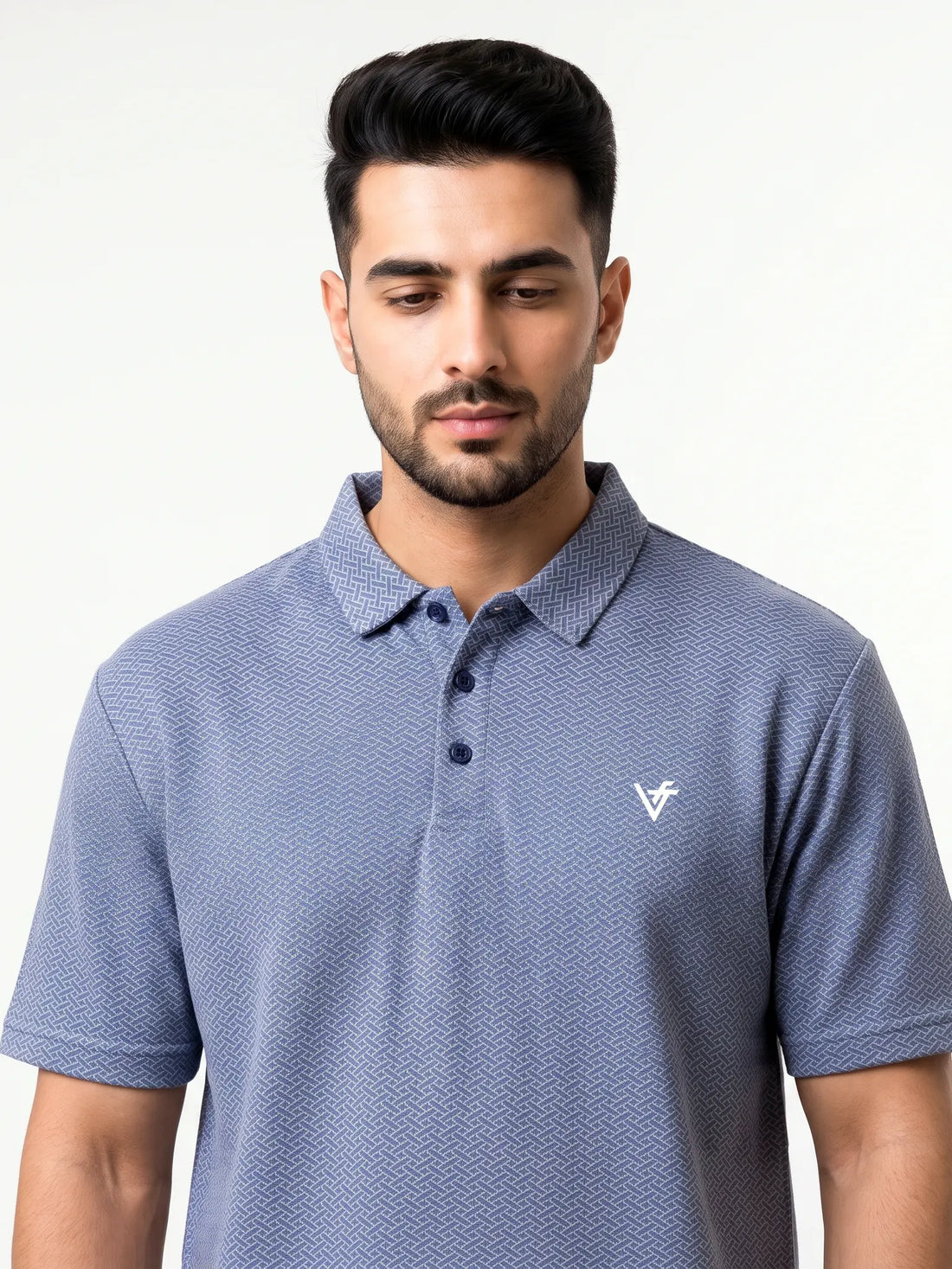 Blue infinity Cotton Polo