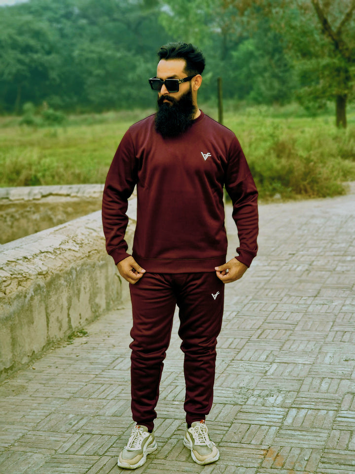 Maroon Red TrackSuit by Vogue Fashions