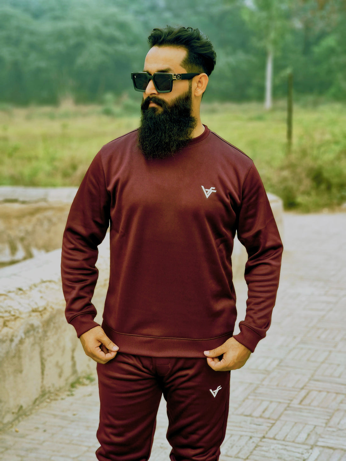 Maroon Red TrackSuit by Vogue Fashions