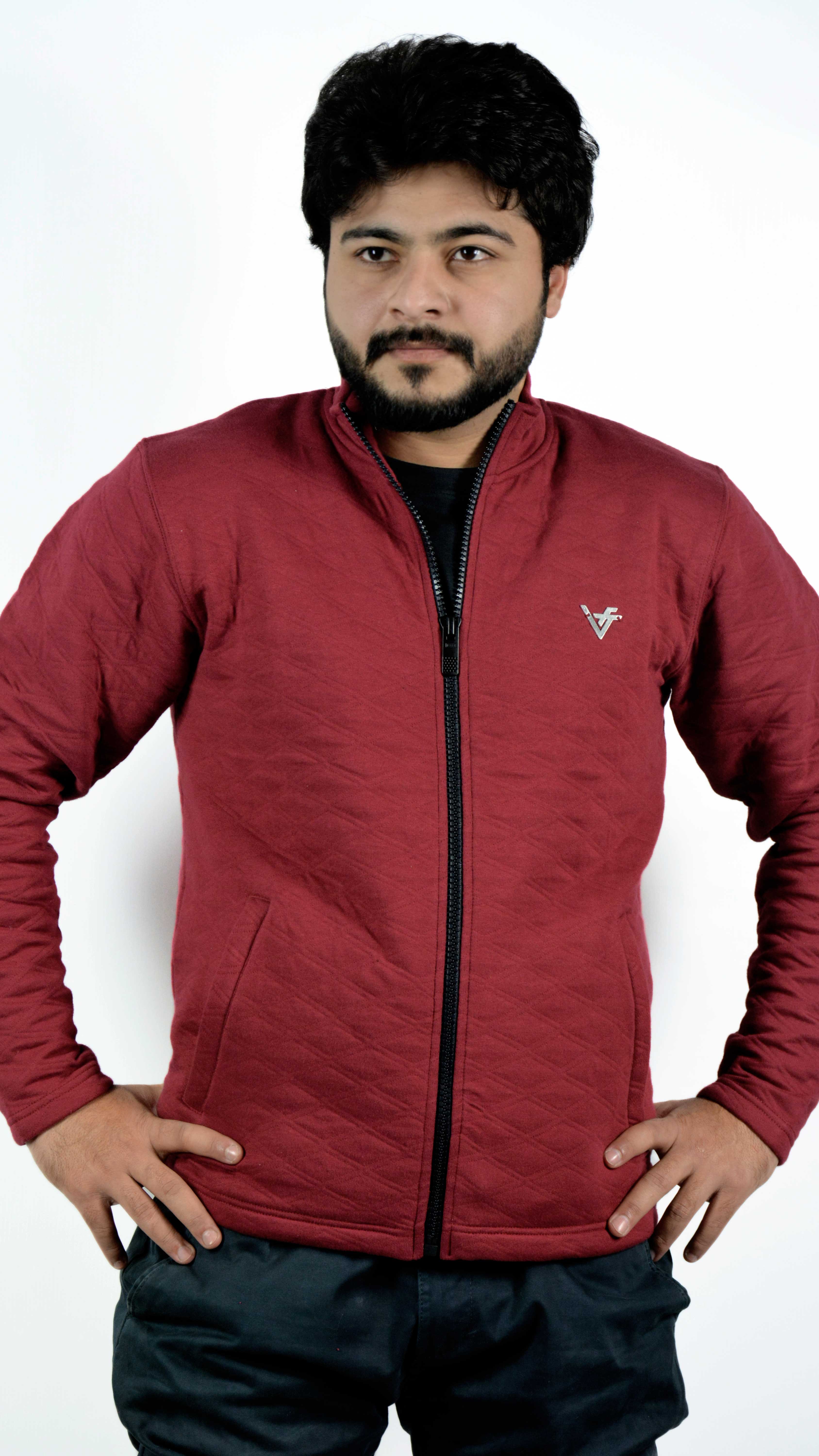 Arctic Maroon Quilted Jacket
