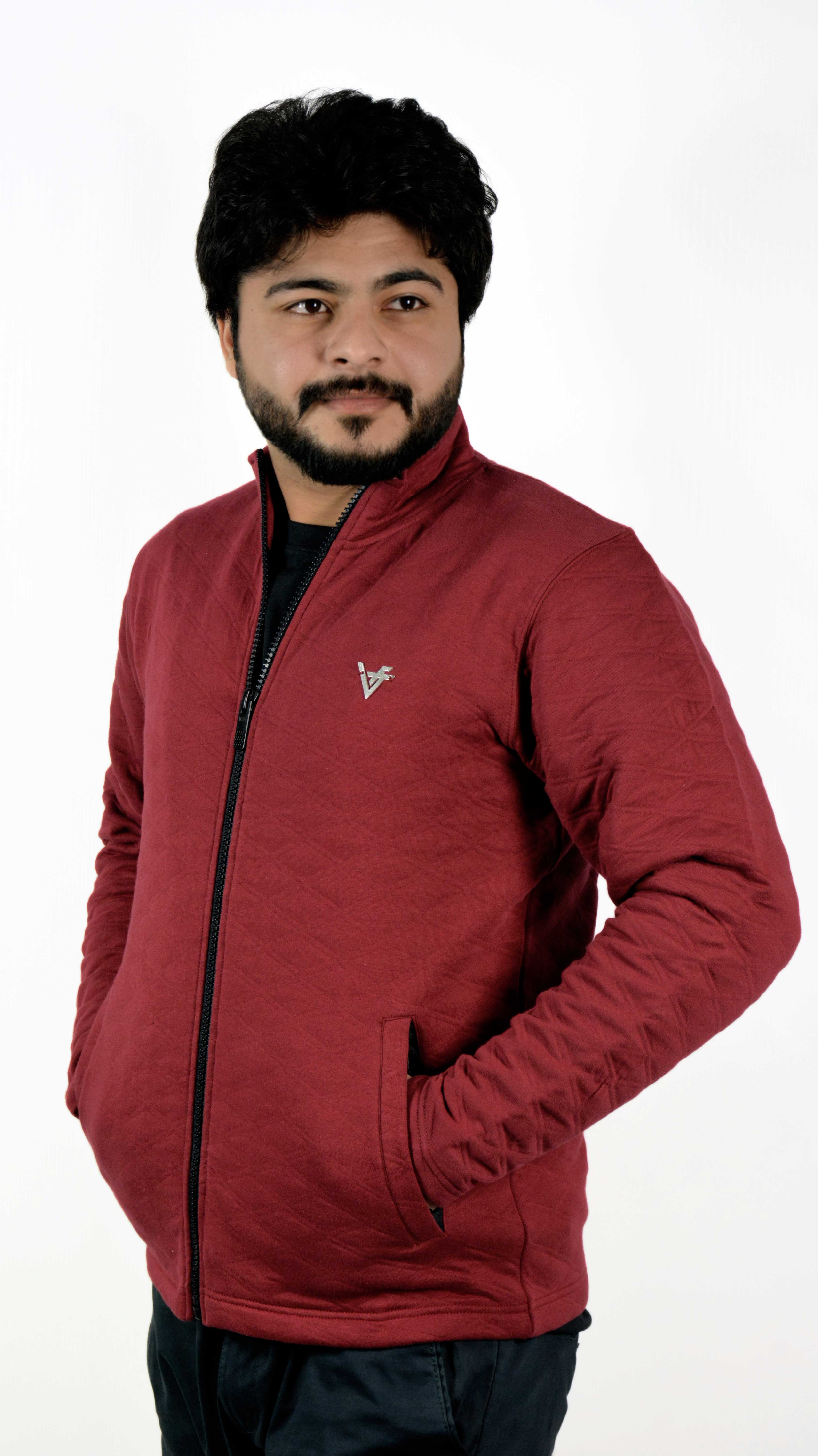 Arctic Maroon Quilted Jacket