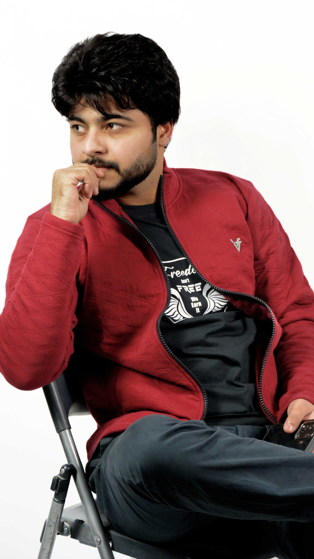 Arctic Maroon Quilted Jacket