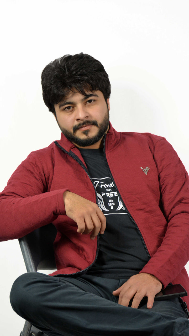 Arctic Maroon Quilted Jacket