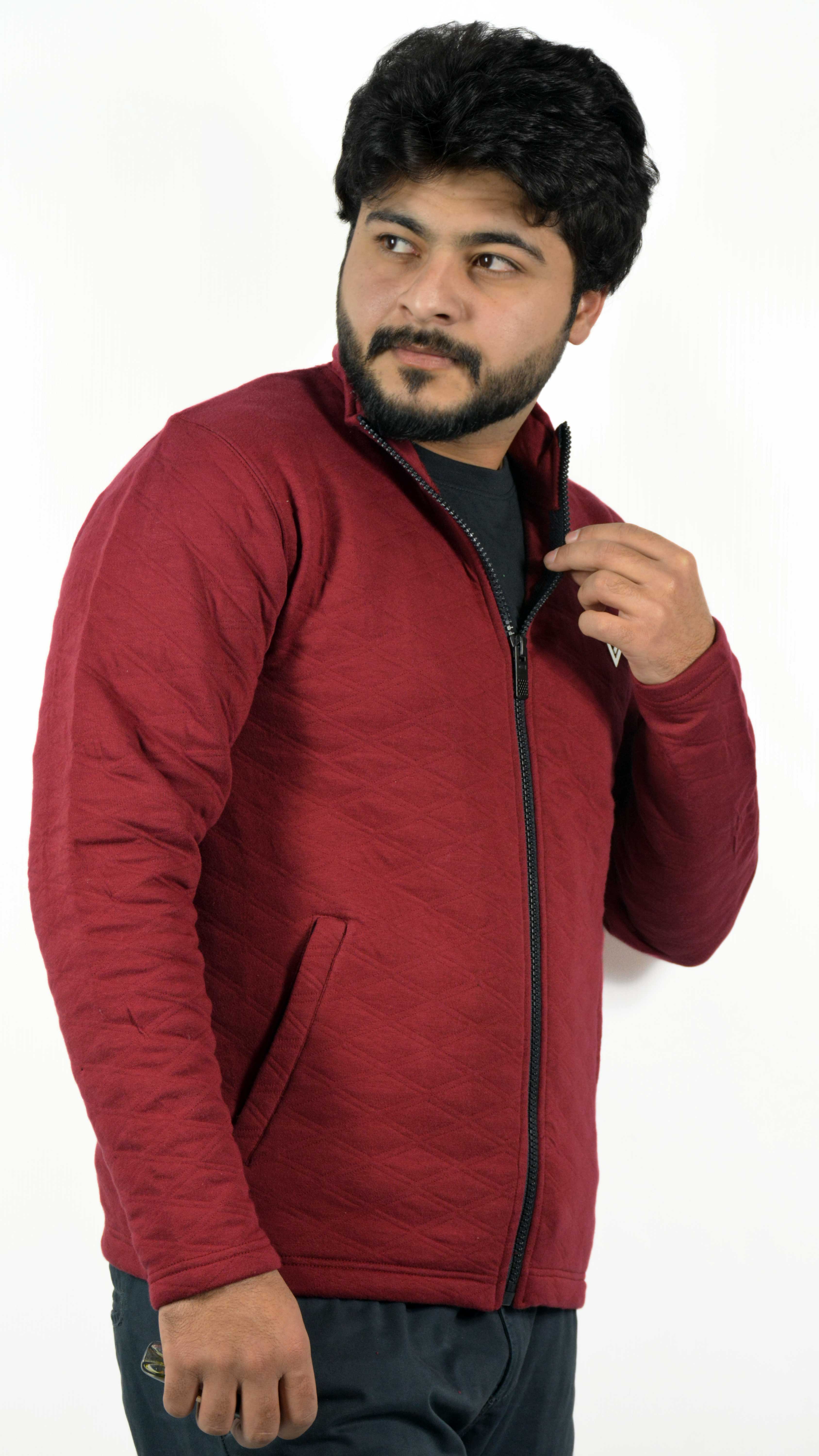 Arctic Maroon Quilted Jacket