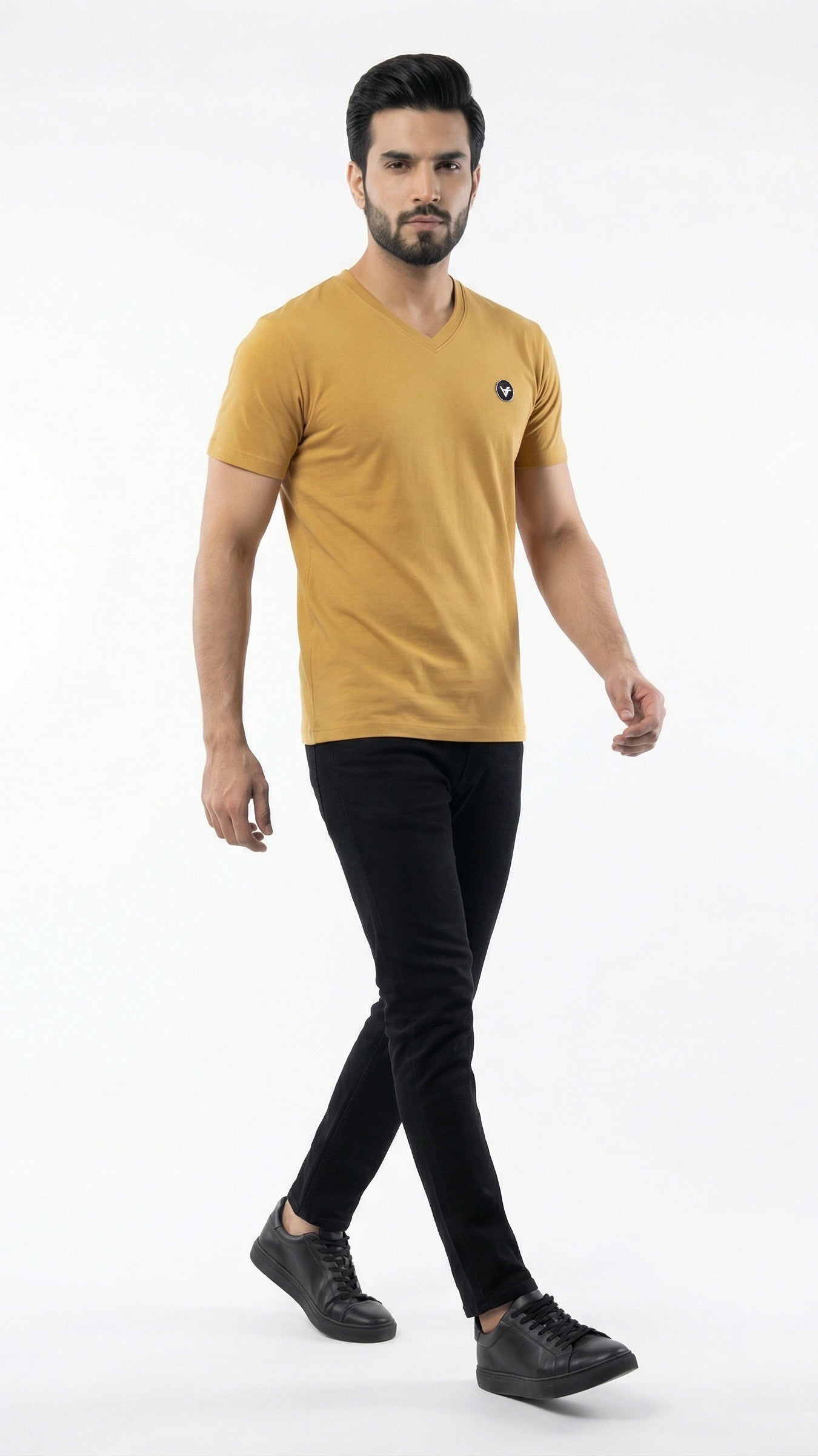 The Mellow Mustard V - Cotton V-Neck