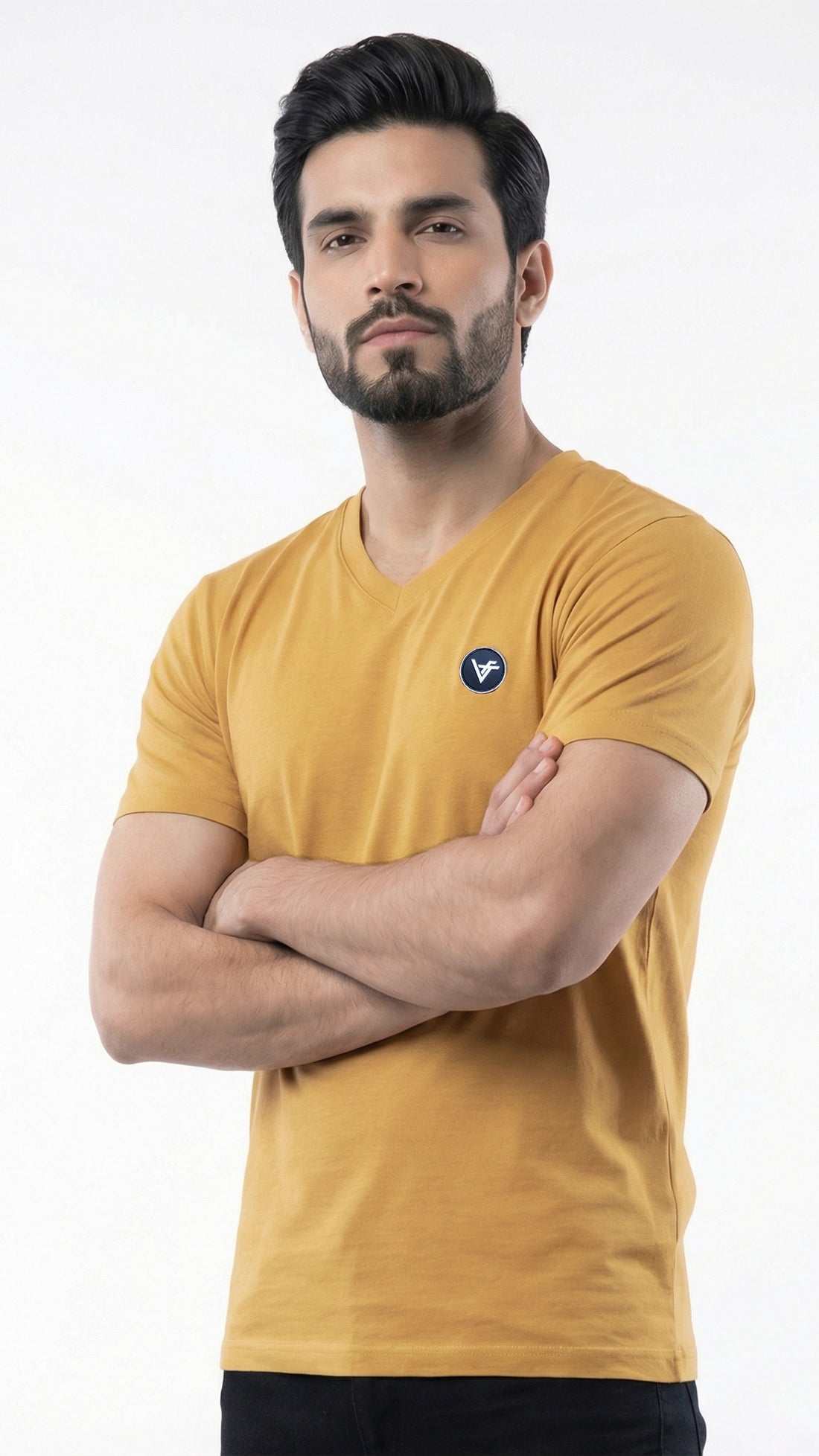 The Mellow Mustard V - Cotton V-Neck