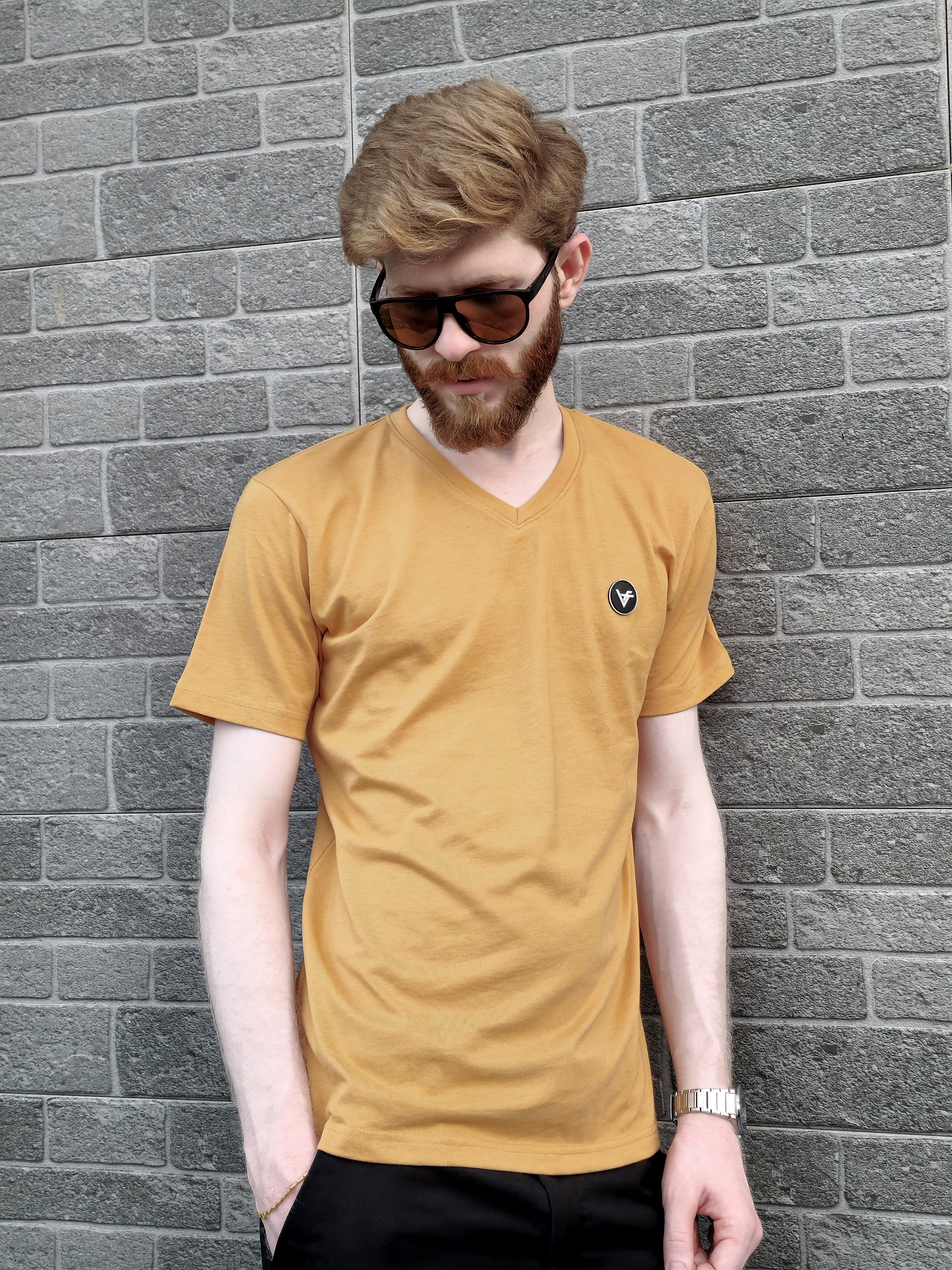 The Mellow Mustard V - Cotton V-Neck