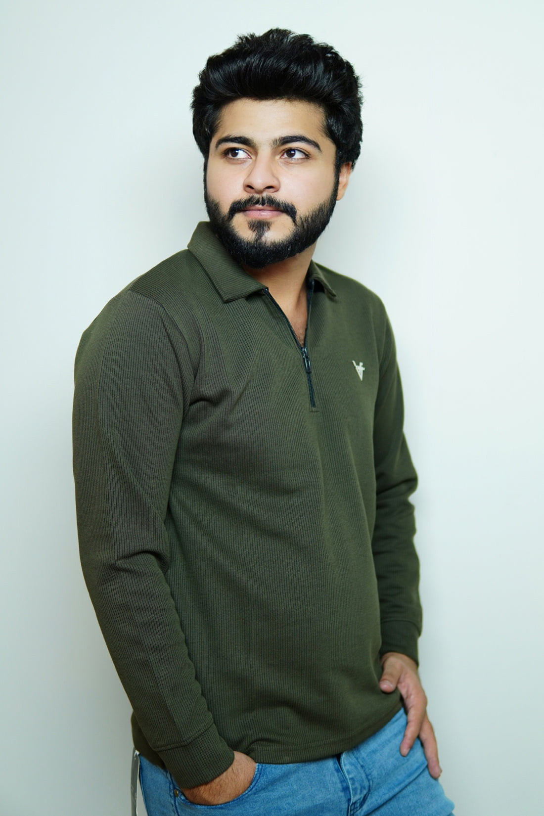 Olive Ridge Half Zip Polo