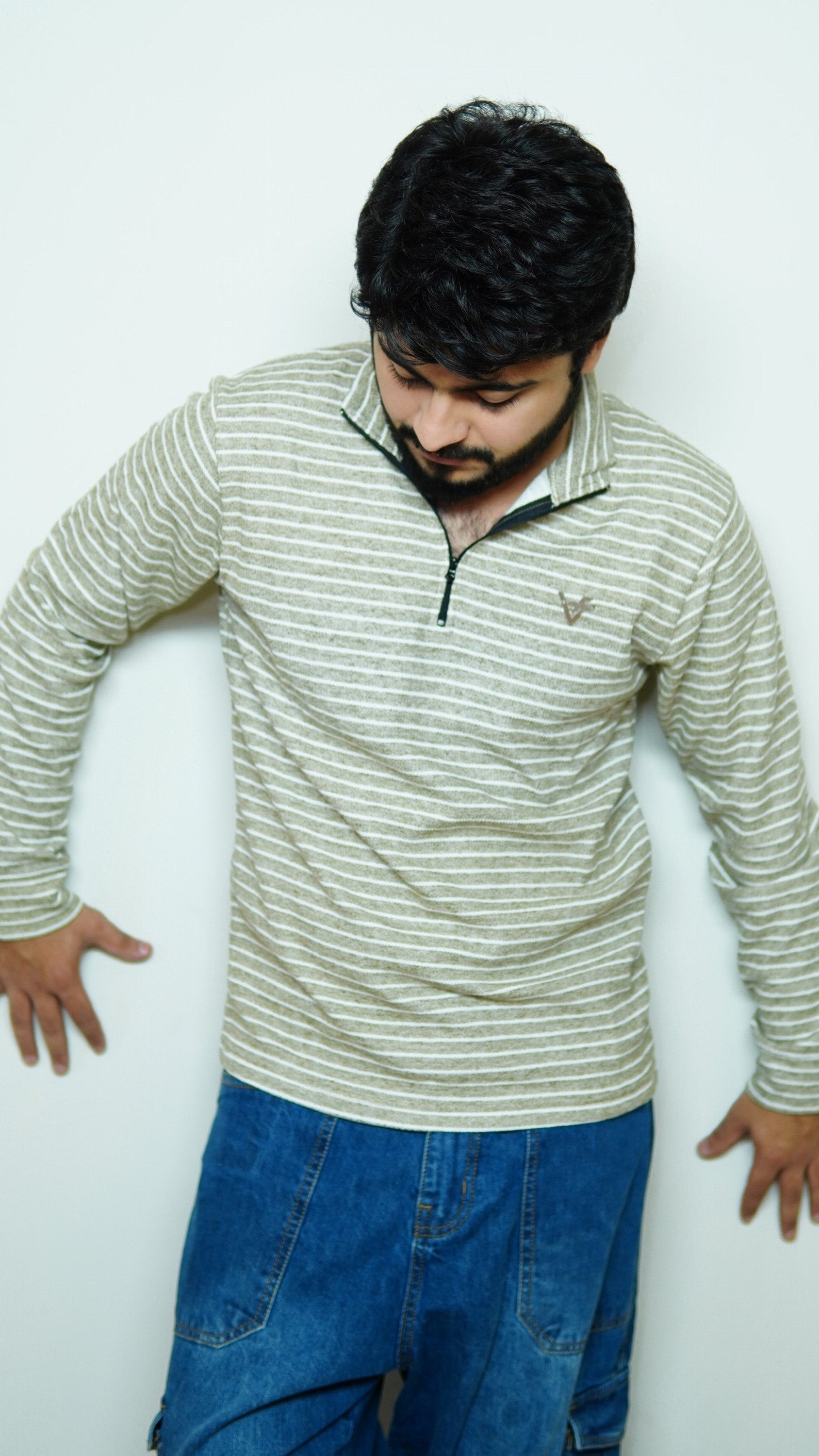 OliveWave Striped Sweatshirt