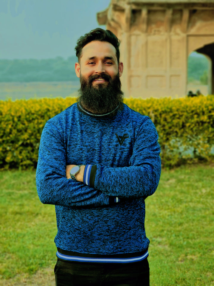 Premium Royal Blue & Black Stylish Sweat Shirt