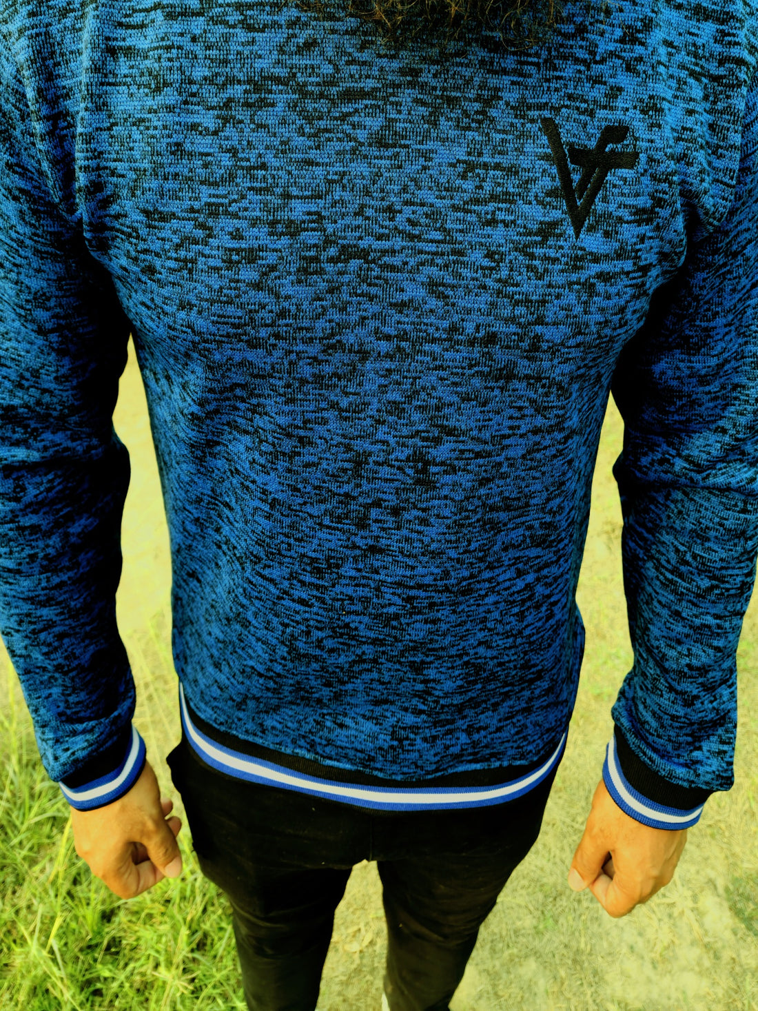 Premium Royal Blue & Black Stylish Sweat Shirt