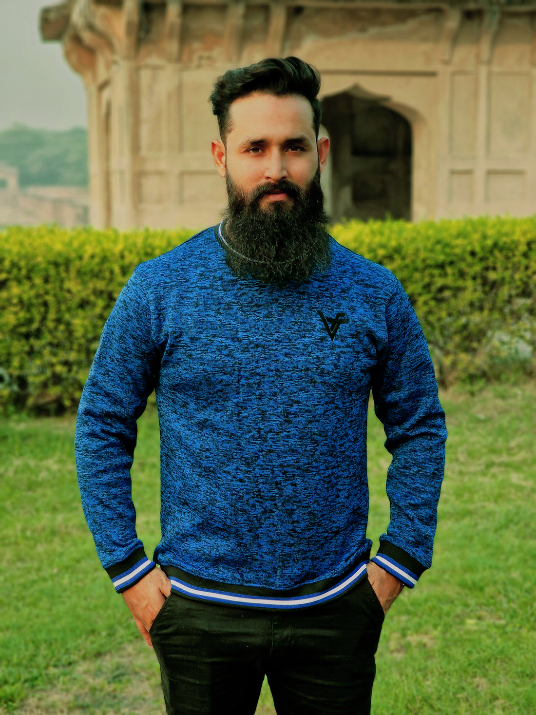 Premium Royal Blue & Black Stylish Sweat Shirt