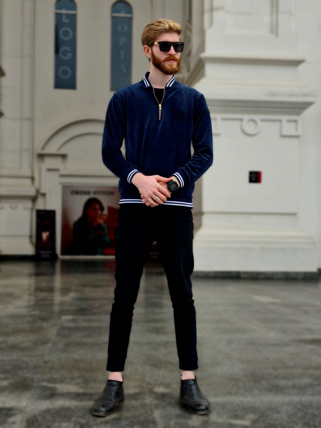 Premium Milano Highly Stretchable Blue Zipper