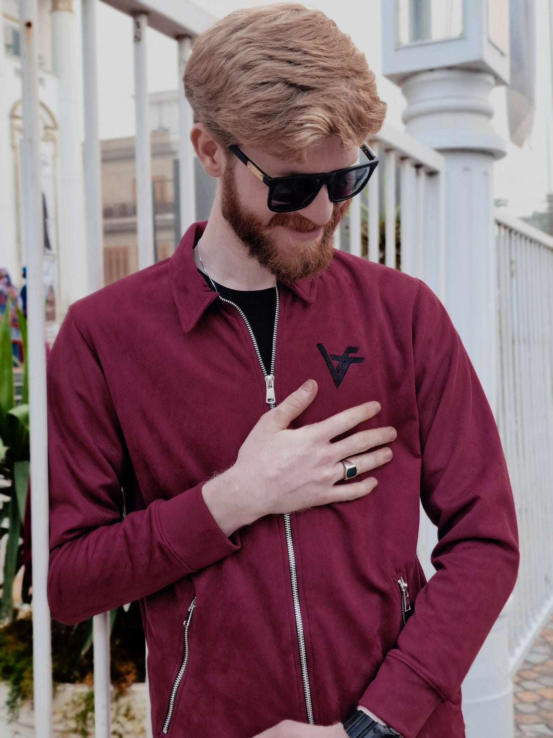 Premium Suede Maroon-Red Zipper-Vogue Fashions