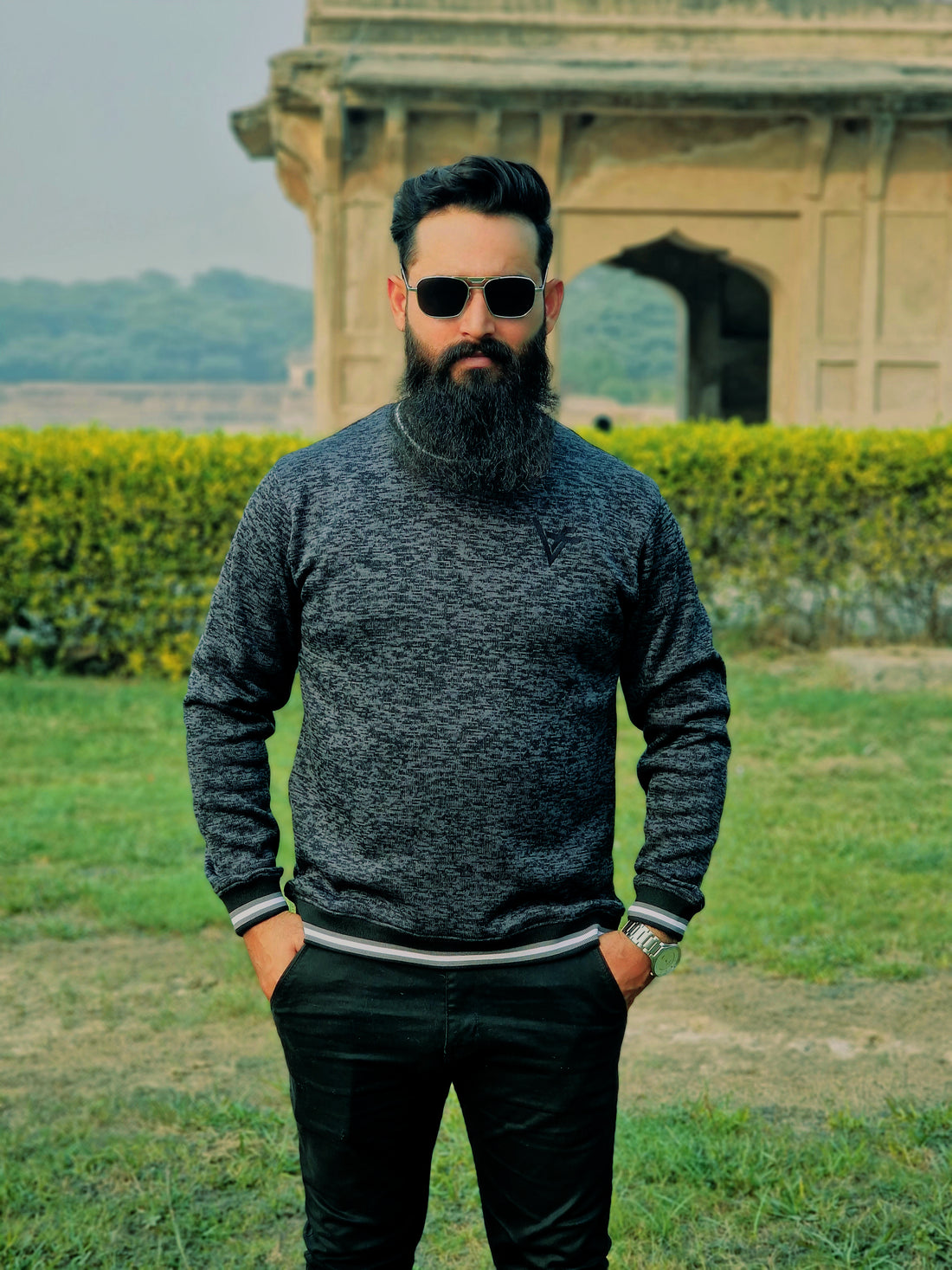 Men's Dark Grey Sweatshirt-Vogue Fashions