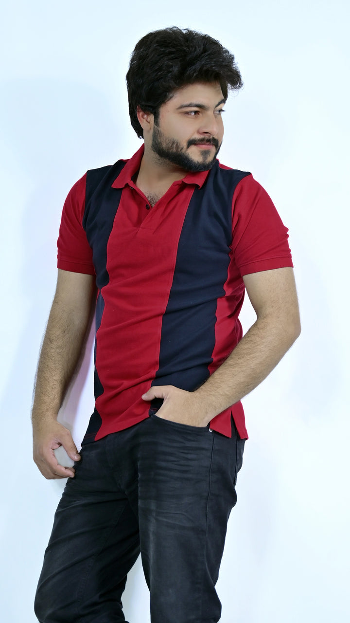 The Crimson Dual Polo - Black Panel Fusion