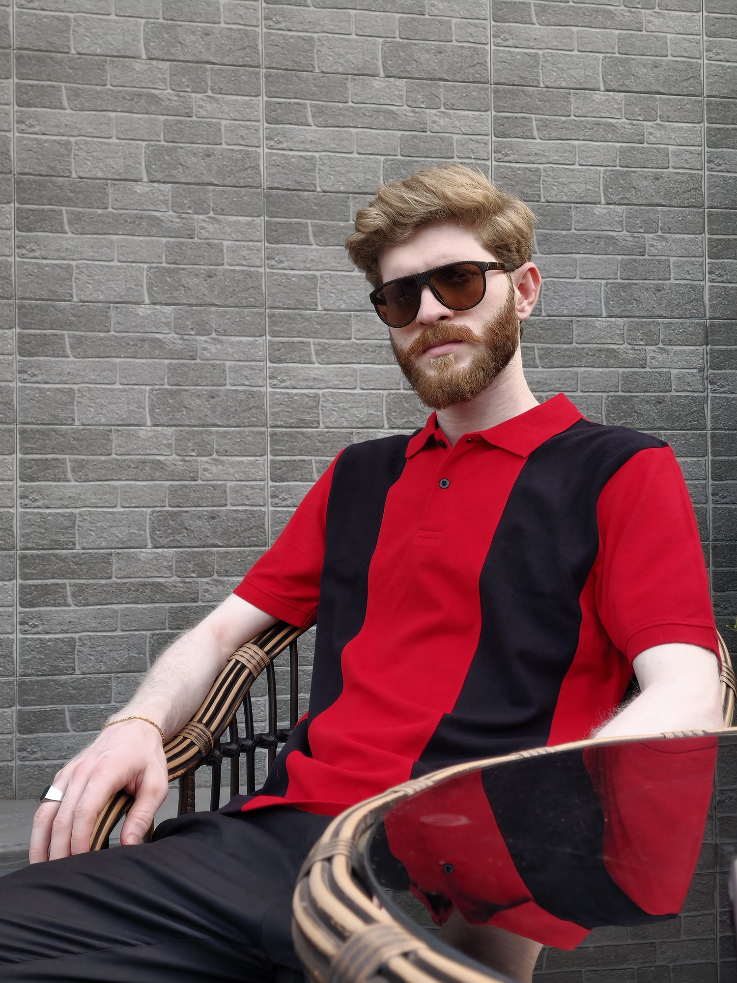 The Crimson Dual Polo - Black Panel Fusion